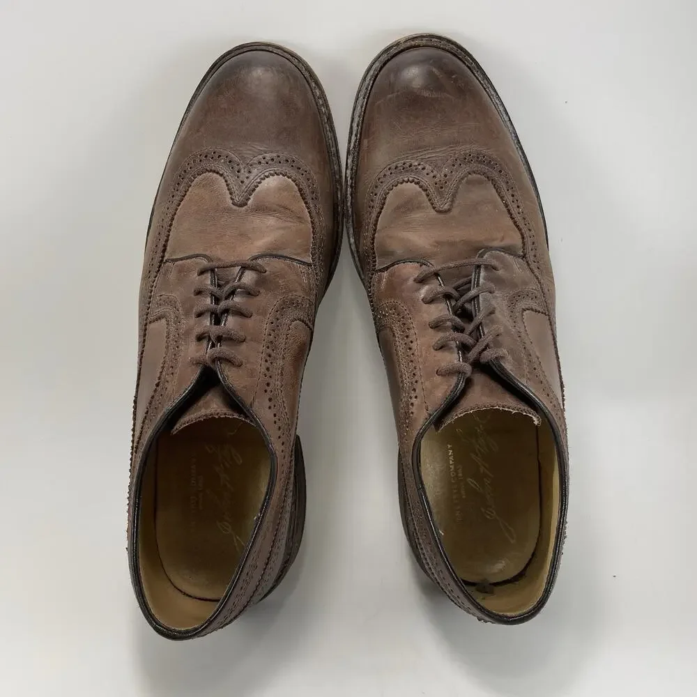 Frye James Oxford Wing Tip Leather Shoes Mens Size 10.5 D Brown Leather Dress